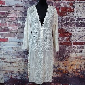 Yoana Baraschi Cutwork Lace Tunic Dress/Cover-up